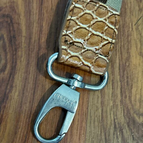 Gussaci gold brown striped purse strap  replacement strap - Picture 4 of 5